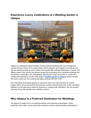 wedding garden in udaipur