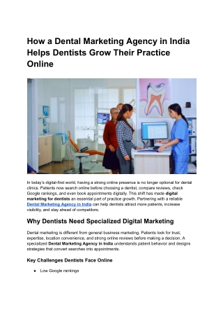 How a Dental Marketing Agency in India Helps Dentists Grow Their Practice Online (1)
