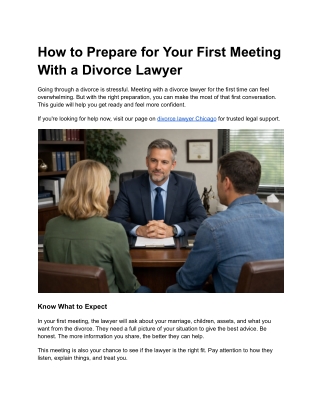 How to Prepare for Your First Meeting With a Divorce Lawyer