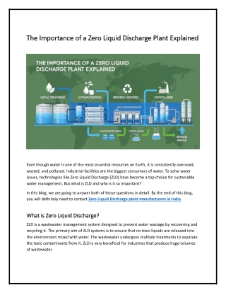 The Importance of a Zero Liquid Discharge Plant Explained
