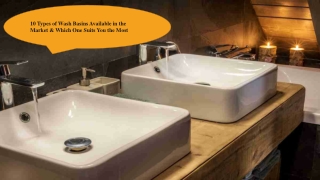 10 Types of Wash Basins Available in the Market & Which One Suits You the Most