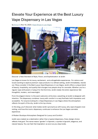 Best Luxury Vape Dispensary in Las Vegas