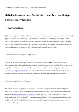 Construction company in Hyderabad