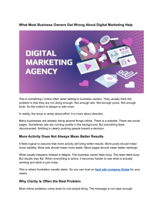 What Most Business Owners Get Wrong About Digital Marketing Help