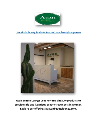 Non-Toxic Beauty Products Amman | avanbeautylounge.com