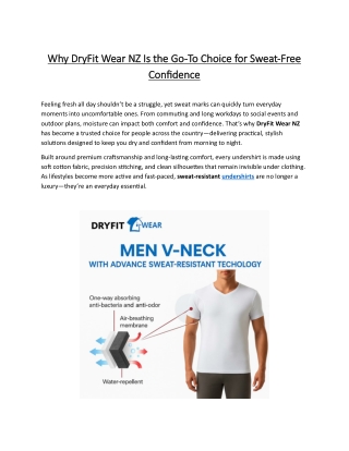Why DryFit Wear NZ Is the Go-To Choice for Sweat-Free Confidence