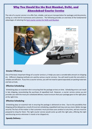 Why You Should Use the Best Mumbai, Delhi, and Ahmedabad Courier Service