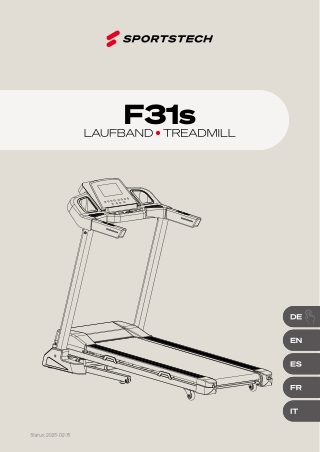 F31S Laufband: 6-Zonen-Dämpfung, 16 km/h & Klappsystem