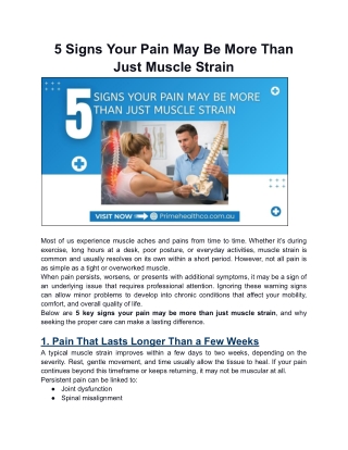 5 Signs Your Pain May Be More Than Just Muscle Strain