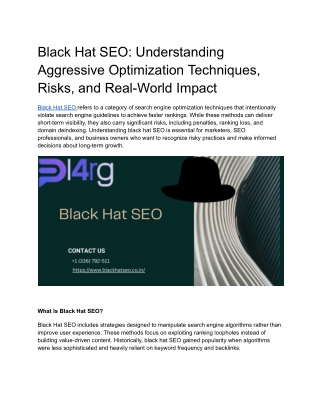 Black Hat SEO_ Understanding Aggressive Optimization Techniques, Risks, and Real-World Impact