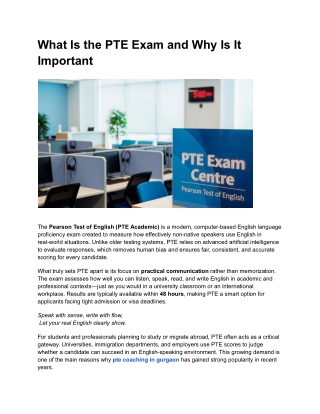 What Is the PTE Exam and Why Is It Important