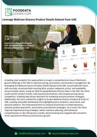 Leverage Waitrose Grocery Product Details Dataset from UAE