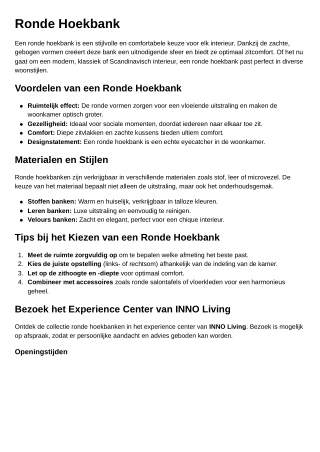 ronde hoekbank