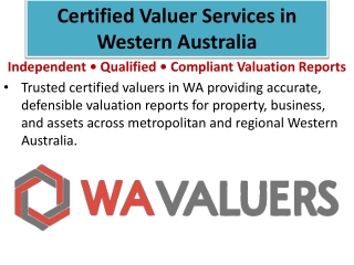 Certified Valuer WA - Independent Valuation Experts Perth