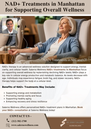NAD  Treatments in Manhattan for Supporting Overall Wellness