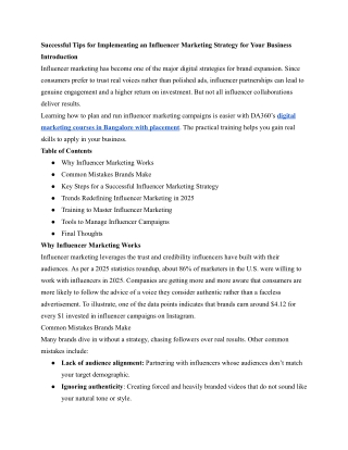 Successful Tips for Implementing an Influencer Marketing Strategy for Your Business