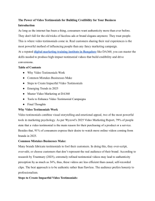 The Power of Video Testimonials for Building Credibility for Your Business