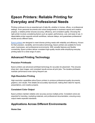 Epson Printers