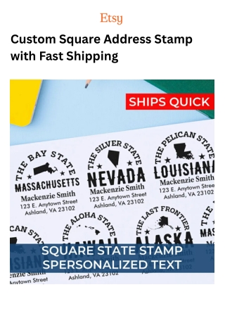 Custom Square Address Fast Shipping Stamps
