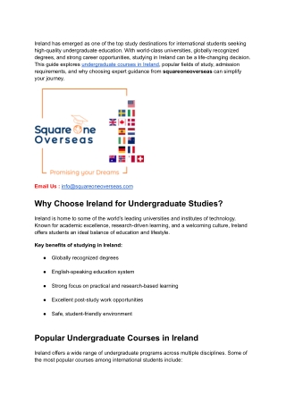 Undergraduate courses in Ireland