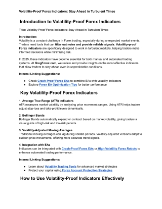Volatility-Proof Forex Indicators | Stay Ahead in Turbulent Market Conditions