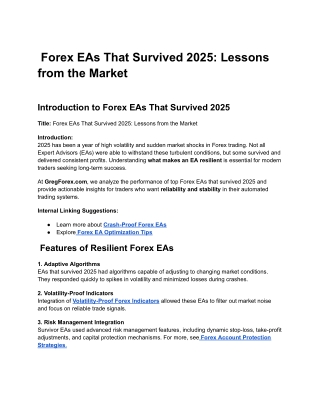 Forex EAs That Survived 2025 | Key Lessons From Extreme Market Conditions