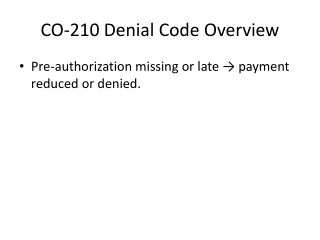 CO-210 Denial Code Guide
