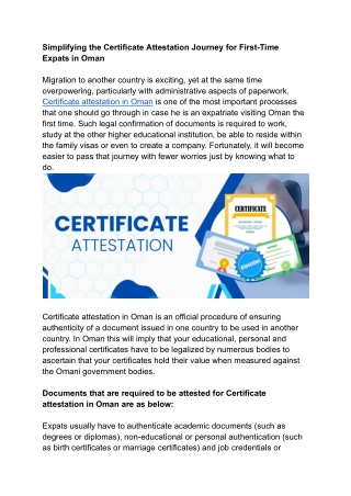 Simplifying the Certificate Attestation Journey for First-Time Expats in Oman .docx