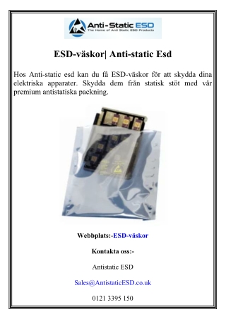 ESD-väskor  Anti-static Esd