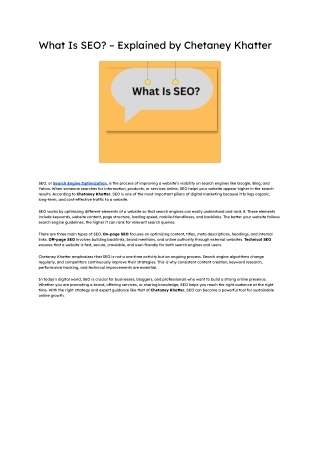 What Is SEO_ – Explained by Chetaney Khatter