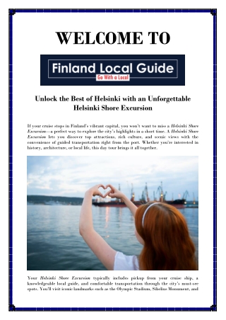 Helsinki Cruise Shore Excursion with Local Guide