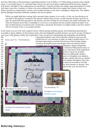 How Much Does An Accident Legal Representative Cost In Dallas, Tx?