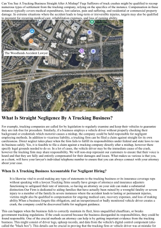 Can You Take Legal Action Against A Trucking Business Directly After An Accident