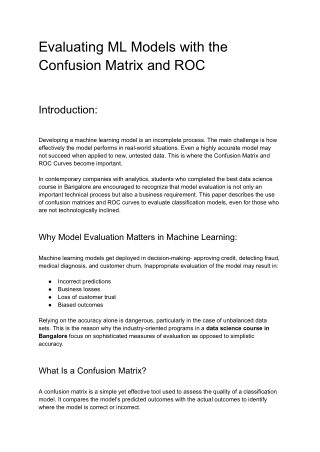 Evaluating ML Models with Confusion Matrix and ROC