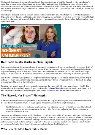 Botox for a Refreshed Look: Look Rested, Not Frozen