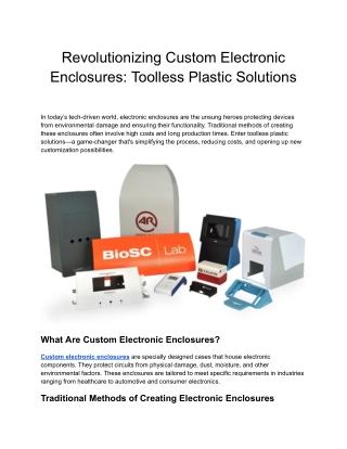 Revolutionizing Custom Electronic Enclosures