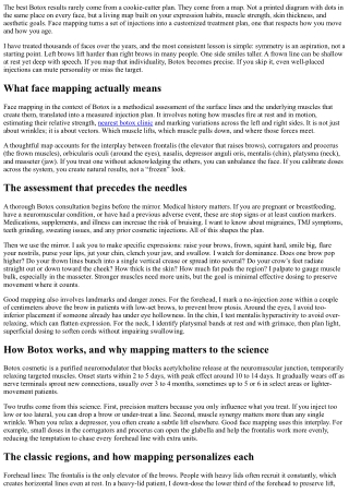 Botox for Face Mapping: Personalizing Your Treatment Plan