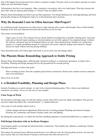 How Phoenix Home Remodeling Helps Homeowners Avoid Mid-Project Price Increases