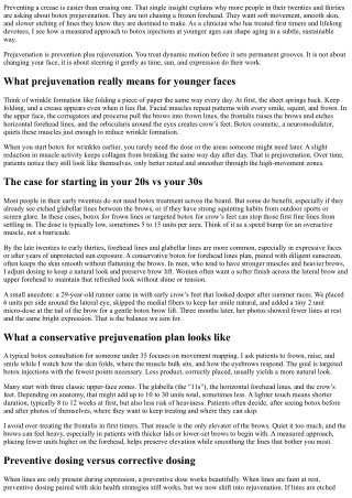 Botox Prejuvenation: Starting in Your 20s and 30s
