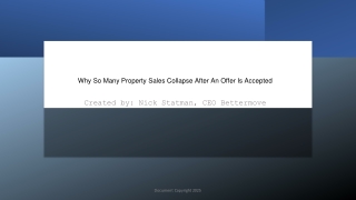 Why So Many Property Sales Collapse After An Offer Is Accepted