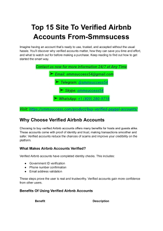 Top 15 Site To Verified Airbnb Accounts From-Smmsucess