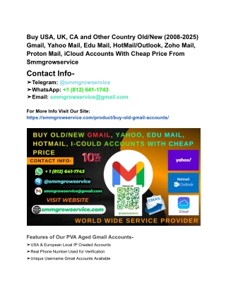 10 Best Place to Buy Old Gmail Accounts 2026 _ Verified & Fast Delivery