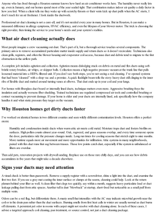 Breathe Easier: Top-Rated Air Duct Cleaning Services in Houston