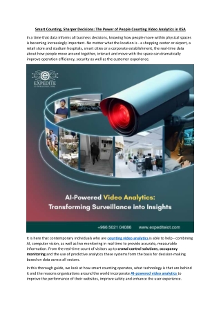 Smart Counting, Sharper Decisions  - The Power of People Counting Video Analytics in KSA