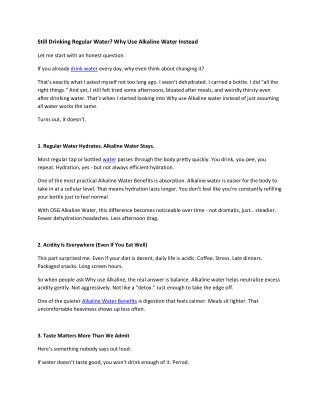 Still Drinking Regular Water