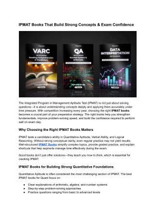 IPMAT Books That Build Strong Concepts & Exam Confidence