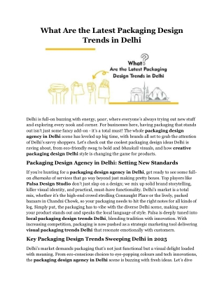 What Are the Latest Packaging Design Trends in Delhi