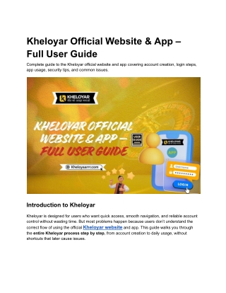 Kheloyar Official Website & App – Full User Guide