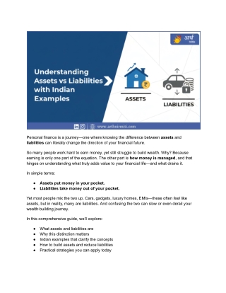Understanding Assets vs Liabilities with Indian Examples