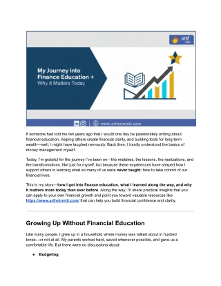 My Journey into Finance Education   Why It Matters Today